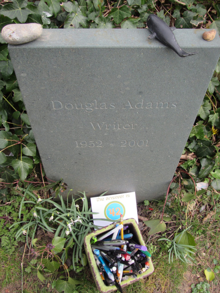 Headstone of Douglas Adams